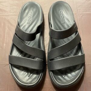 CROCS Black Triple Strap Slides